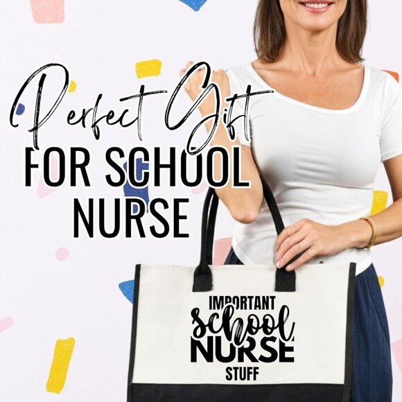 Nurse Canvas Tote Bag Women Zipper Shoulder Strap Gift for Appreciation
